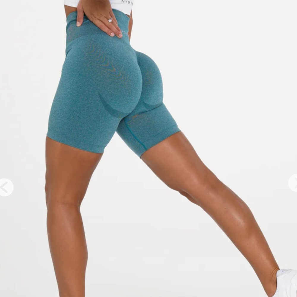 NVGTN Teal High-Waist Athletic Bike Shorts